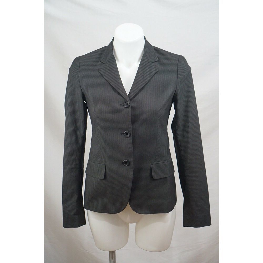 Theory Women Blazer Striped Career 3 Button Jacket